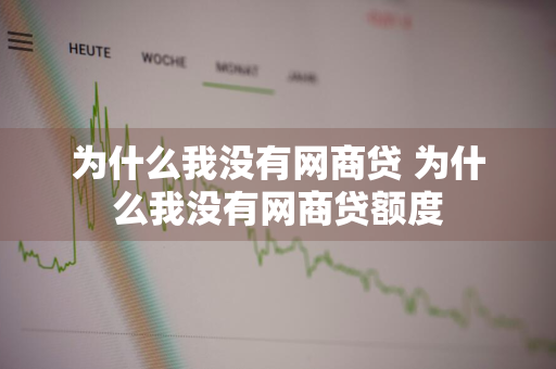 为什么我没有网商贷 为什么我没有网商贷额度