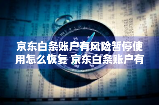 京东白条账户有风险暂停使用怎么恢复 京东白条账户有风险暂停使用怎么恢复正常