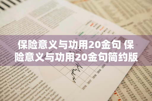 保险意义与功用20金句 保险意义与功用20金句简约版