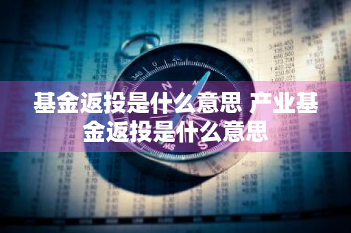 基金返投是什么意思 产业基金返投是什么意思