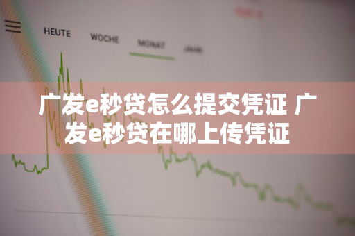 广发e秒贷怎么提交凭证 广发e秒贷在哪上传凭证