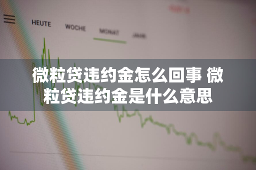 微粒贷违约金怎么回事 微粒贷违约金是什么意思