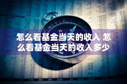 怎么看基金当天的收入 怎么看基金当天的收入多少