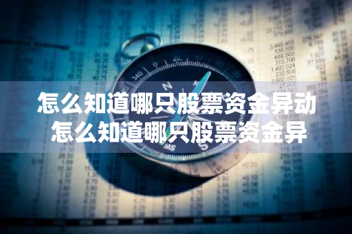 怎么知道哪只股票资金异动 怎么知道哪只股票资金异动了