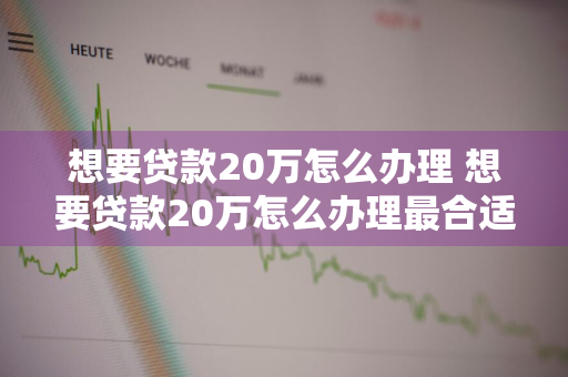 想要贷款20万怎么办理 想要贷款20万怎么办理最合适