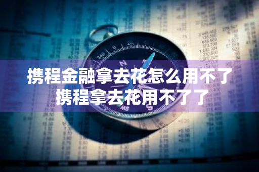 携程金融拿去花怎么用不了 携程拿去花用不了了