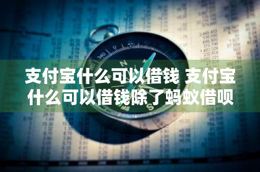 支付宝什么可以借钱 支付宝什么可以借钱除了蚂蚁借呗