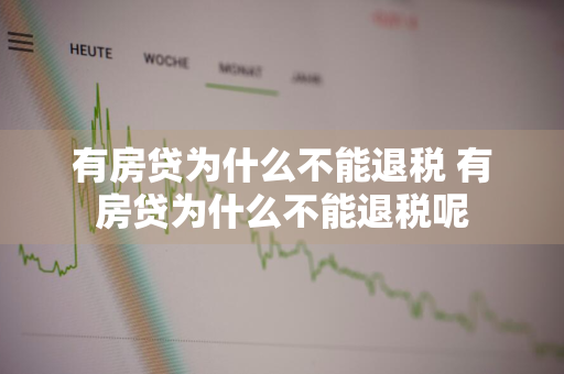 有房贷为什么不能退税 有房贷为什么不能退税呢