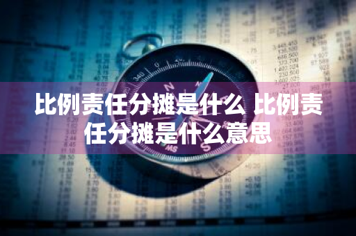 比例责任分摊是什么 比例责任分摊是什么意思