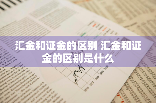 汇金和证金的区别 汇金和证金的区别是什么