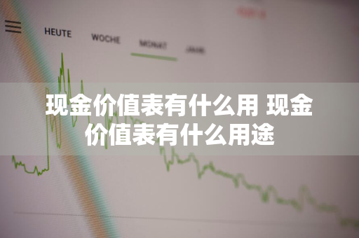 现金价值表有什么用 现金价值表有什么用途