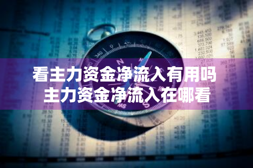 看主力资金净流入有用吗 主力资金净流入在哪看