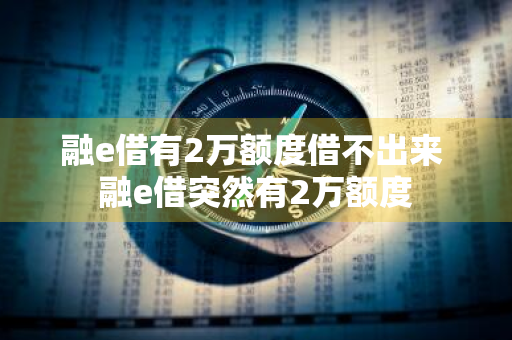 融e借有2万额度借不出来 融e借突然有2万额度