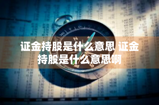 证金持股是什么意思 证金持股是什么意思啊