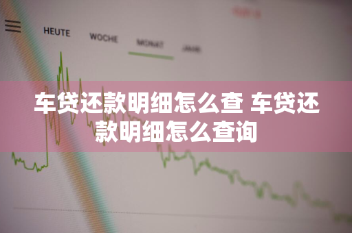 车贷还款明细怎么查 车贷还款明细怎么查询