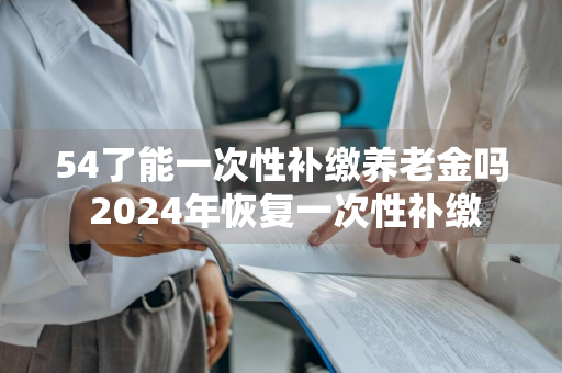 54了能一次性补缴养老金吗 2024年恢复一次性补缴