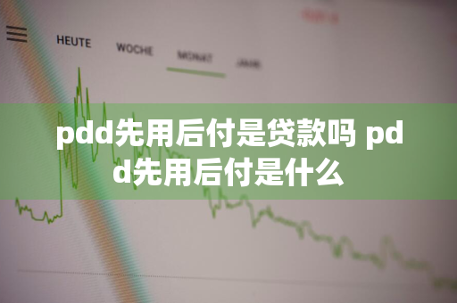 pdd先用后付是贷款吗 pdd先用后付是什么